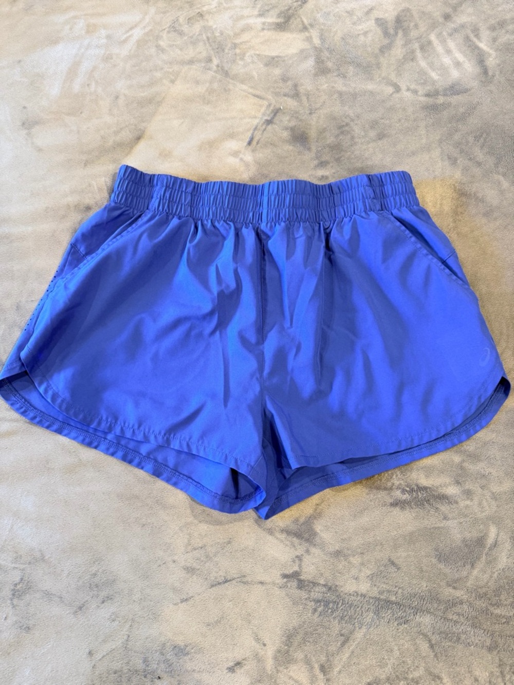 Women’s Royal Blue ASICS (LARGE) running shorts with pockets